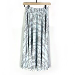 Proenza Schouler White Label Printed Tie Dye‎ Midi Skirt Light Blue Gray Sz XS